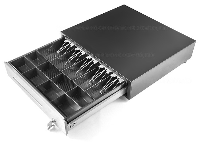 Black Electronic Cash Drawer , Heavy Duty Metal Drawers Steel Construction 460H