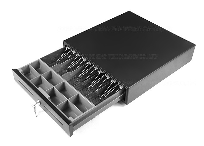 Ivory POS Cash Drawer Money Storage Box / Metal Cash Box With Lock 400C